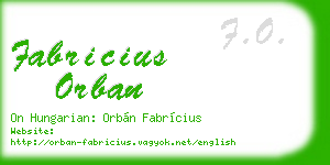 fabricius orban business card