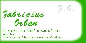 fabricius orban business card